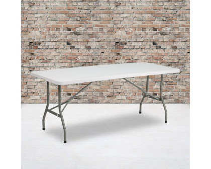 BLNK Granite White Plastic Bi-Fold Folding Table