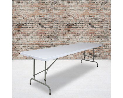 BLNK Granite White Plastic Height Adjustable Folding Table