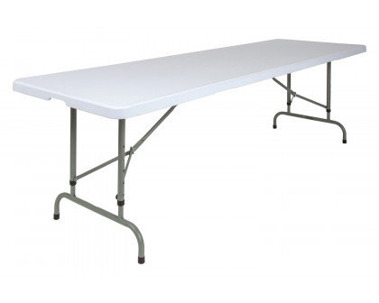 BLNK Granite White Plastic Height Adjustable Folding Table - 8'L