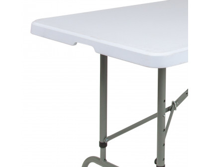 BLNK Granite White Plastic Height Adjustable Folding Table - 8'L