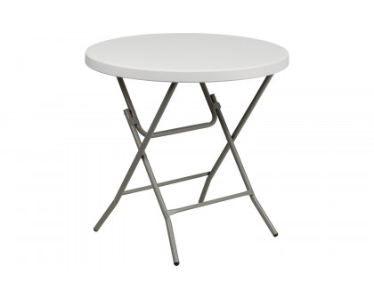 BLNK Round Granite White Plastic Folding Table - 2.63'D