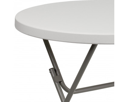 BLNK Round Granite White Plastic Folding Table - 2.63'D