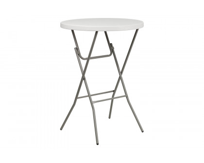 BLNK - Round Granite White Plastic Bar Height Folding Table