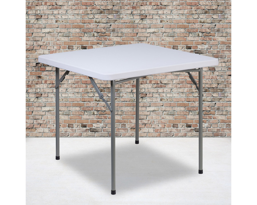 BLNK - Square Granite White Plastic Folding Table