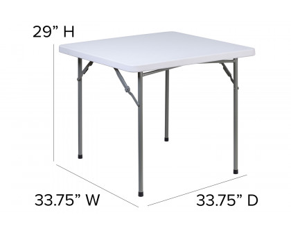 BLNK - Square Granite White Plastic Folding Table