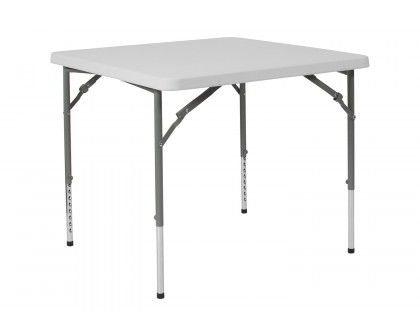 BLNK - Square Granite White Plastic Height Adjustable Folding Table