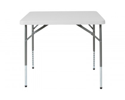 BLNK - Square Granite White Plastic Height Adjustable Folding Table