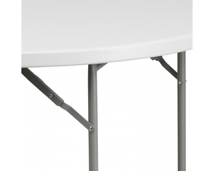 BLNK Round Granite White Plastic Folding Table - 4'D