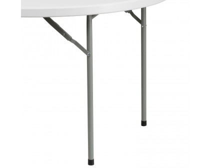 BLNK Round Granite White Plastic Folding Table - 4'D