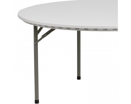 BLNK Round Granite White Plastic Folding Table - 5'D