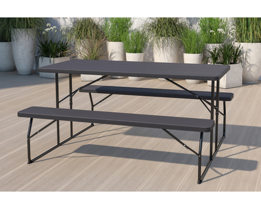 BLNK Insta-Fold Folding Picnic Table and Benches