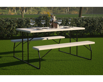 BLNK Insta-Fold Folding Picnic Table and Benches