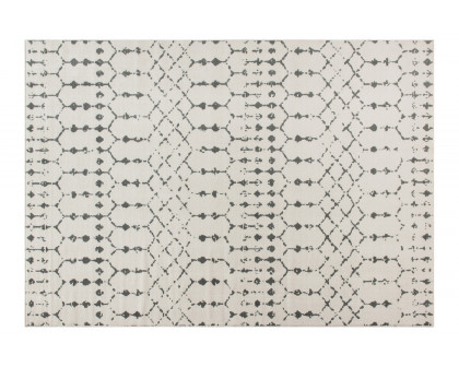 BLNK Beth Geometric Polyester Bohemian Low Pile Rug - Ivory/Gray, 5'W x 7'L