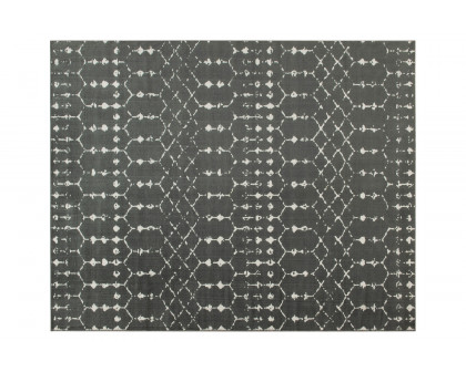 BLNK Beth Geometric Polyester Bohemian Low Pile Rug - Dark Gray/Ivory, 8'W x 10'L