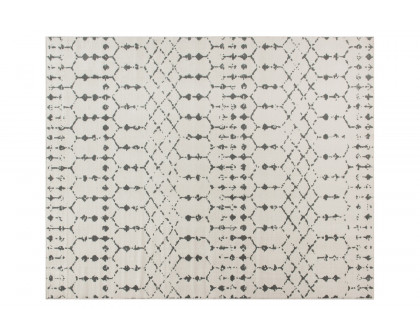 BLNK Beth Geometric Polyester Bohemian Low Pile Rug - Ivory/Gray, 8'W x 10'L