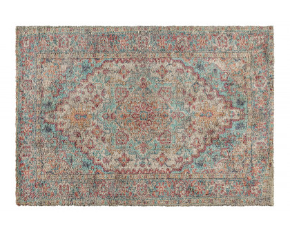 BLNK Katherine Distressed Vintage Medallion Polyester Area Rug - Blue, 5'W x 7'L