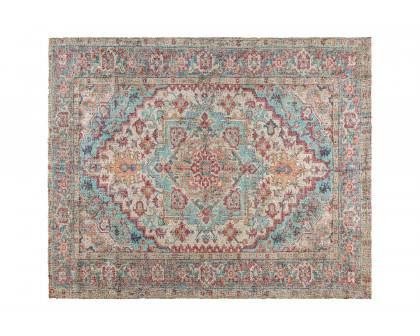 BLNK Katherine Distressed Vintage Medallion Polyester Area Rug - Blue, 8'W x 10'L