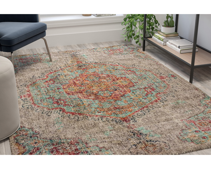 BLNK - Katherine Distressed Medallion Polyester Area Rug