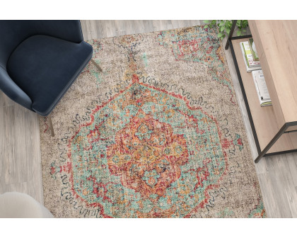 BLNK - Katherine Distressed Medallion Polyester Area Rug