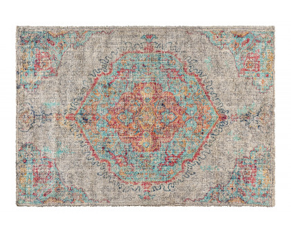 BLNK Katherine Distressed Medallion Polyester Area Rug - Gray, 5'W x 7'L