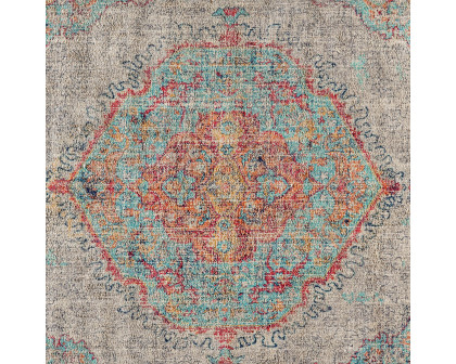 BLNK Katherine Distressed Medallion Polyester Area Rug - Gray, 5'W x 7'L