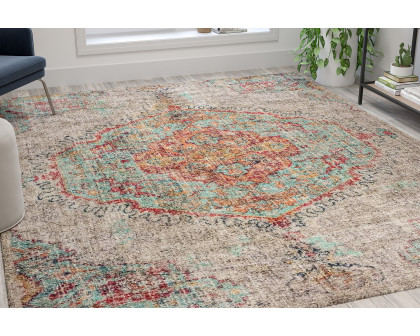 BLNK Katherine Distressed Medallion Polyester Area Rug