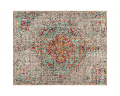 BLNK Katherine Distressed Medallion Polyester Area Rug - Gray, 8'W x 10'L