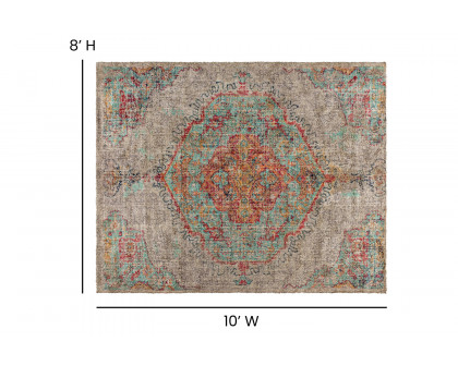 BLNK Katherine Distressed Medallion Polyester Area Rug - Gray, 8'W x 10'L