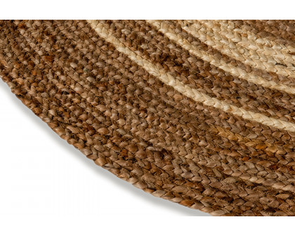 BLNK - Prima Round Natural Fiber Jute Area Rug in Braided Indoor Jute Rug in Natural Area Rugs