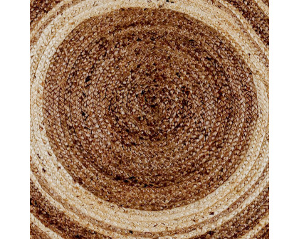 BLNK - Prima Round Natural Fiber Jute Area Rug in Braided Indoor Jute Rug in Natural Area Rugs