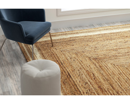 BLNK - Prima Natural Fiber Jute Area Rug in Braided Indoor Jute Rug in Natural Area Rugs