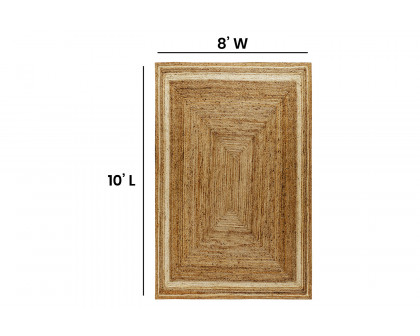 BLNK - Prima Natural Fiber Jute Area Rug in Braided Indoor Jute Rug in Natural Area Rugs