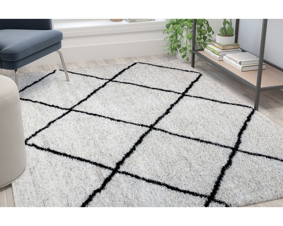 BLNK Roxy Shag Style Diamond Trellis Area Rug