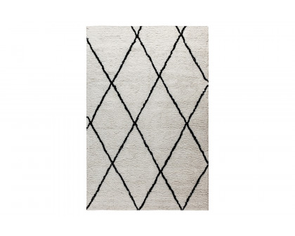 BLNK Roxy Shag Style Diamond Trellis Area Rug - Ivory, 5'W x 7'L