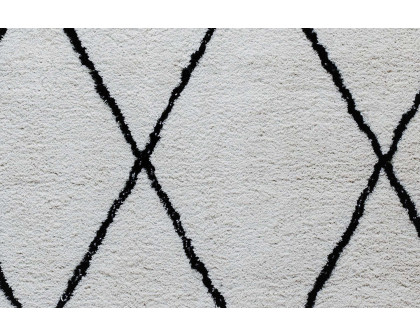 BLNK Roxy Shag Style Diamond Trellis Area Rug - Ivory, 5'W x 7'L