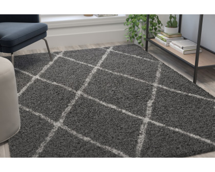 BLNK - Roxy Shag Style Polyester Diamond Trellis Area Rug