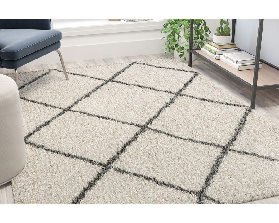 BLNK Roxy Shag Style Polyester Diamond Trellis Area Rug