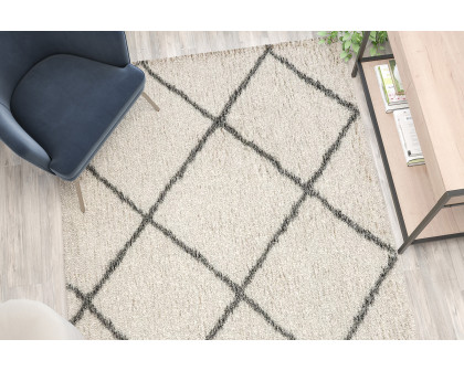 BLNK Roxy Shag Style Polyester Diamond Trellis Area Rug