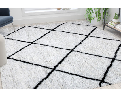 BLNK Roxy Shag Style Diamond Trellis Area Rug