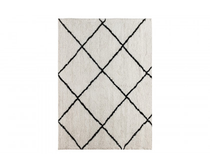 BLNK Roxy Shag Style Diamond Trellis Area Rug - Ivory, 8'W x 10'L