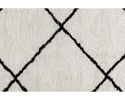 BLNK Roxy Shag Style Diamond Trellis Area Rug - Ivory, 8'W x 10'L