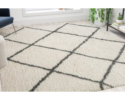 BLNK Roxy Shag Style Polyester Diamond Trellis Area Rug