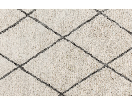 BLNK Roxy Shag Style Polyester Diamond Trellis Area Rug - Ivory/Gray, 8'W x 10'L