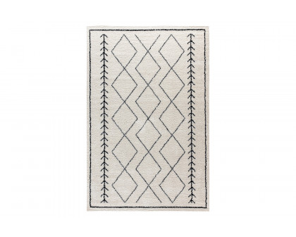 BLNK Roxy Geometric Style Diamond Trellis Area Rug - Ivory, 5'W x 7'L