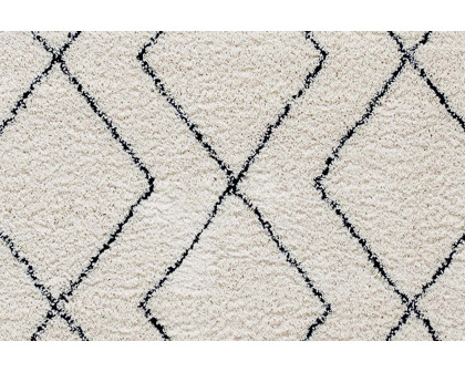 BLNK Roxy Geometric Style Diamond Trellis Area Rug - Ivory, 5'W x 7'L