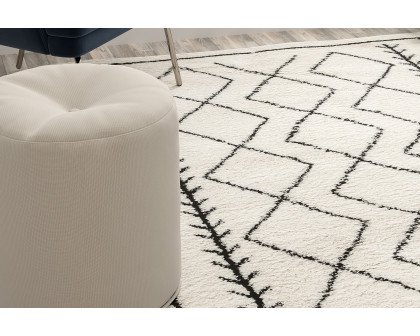 BLNK Roxy Geometric Style Diamond Trellis Area Rug - Ivory, 8'W x 10'L