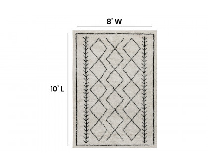 BLNK Roxy Geometric Style Diamond Trellis Area Rug - Ivory, 8'W x 10'L