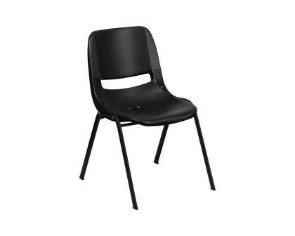 BLNK™ HERCULES Series Ergonomic Shell Stack Chair - Black, 12"H Seat