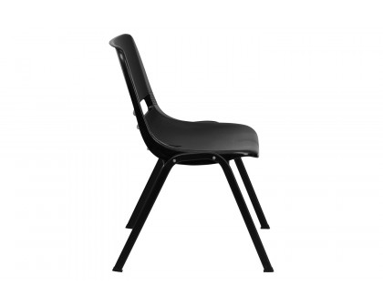 BLNK™ HERCULES Series Ergonomic Shell Stack Chair - Black, 12"H Seat