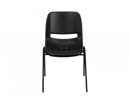 BLNK™ HERCULES Series Ergonomic Shell Stack Chair - Black, 12"H Seat